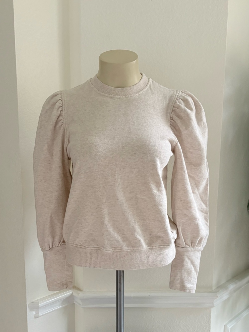 Paris Atelier & Other Stories Puff Sleeve Crewneck Sweatshirt
